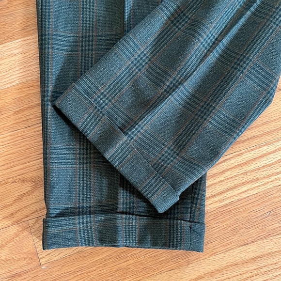 Vintage 60s BRENT Plaid Cuffed Trousers/Pants - Picture 4 of 8